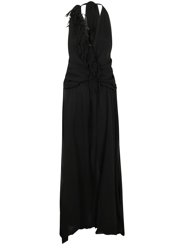 georgette dress with fringe by Selfnex