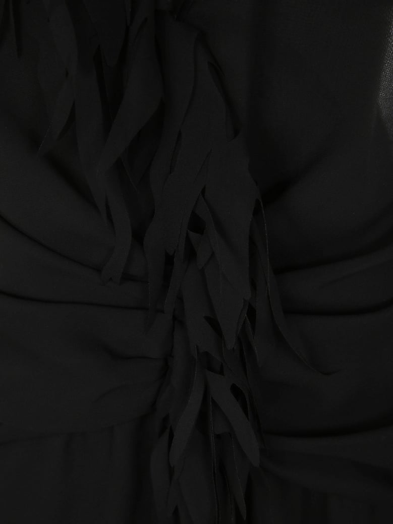 georgette dress with fringe by Selfnex