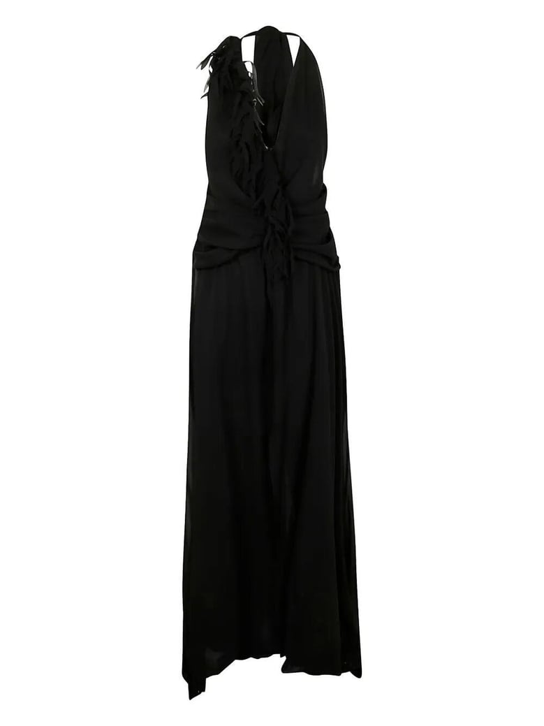 georgette dress with fringe by Selfnex