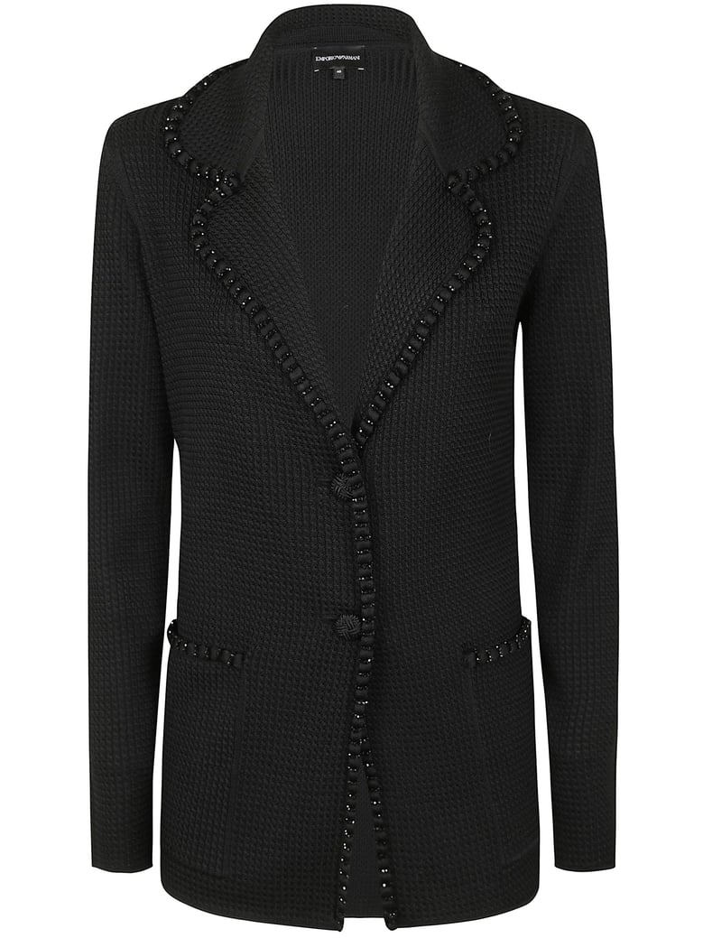 crystal embellished blazer by Selfnex