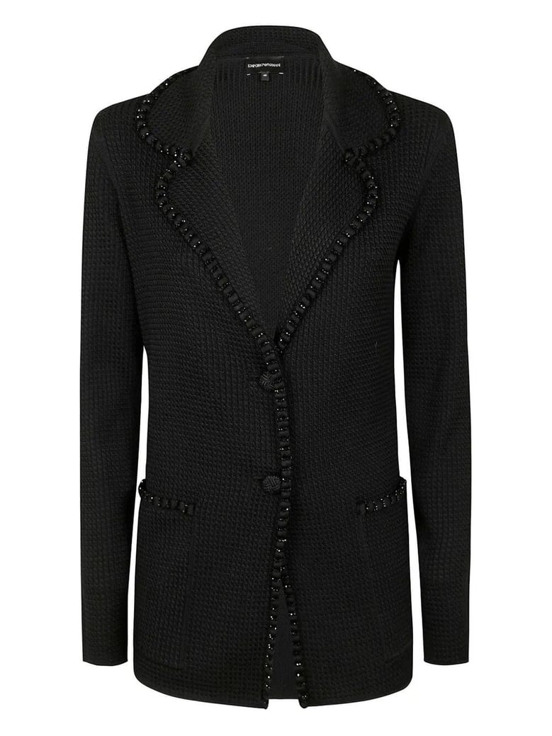 crystal embellished blazer by Selfnex