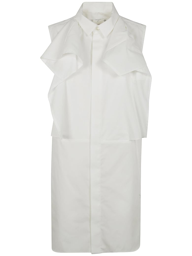 ruffle detail shirt dress by Selfnex