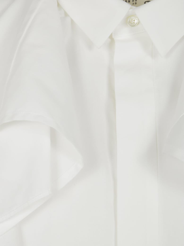ruffle detail shirt dress by Selfnex
