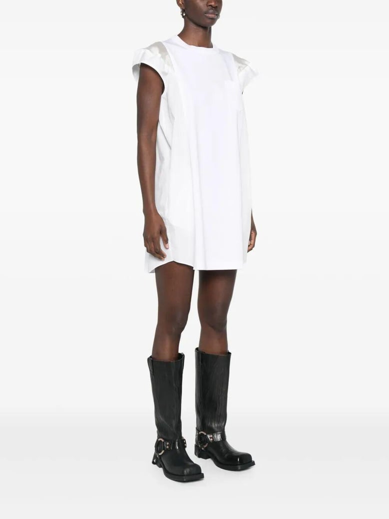 popeline x cotton jersey dress by Selfnex