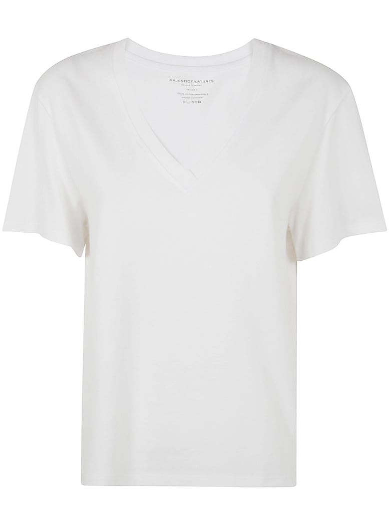 short sleeves v neck sweater by Selfnex