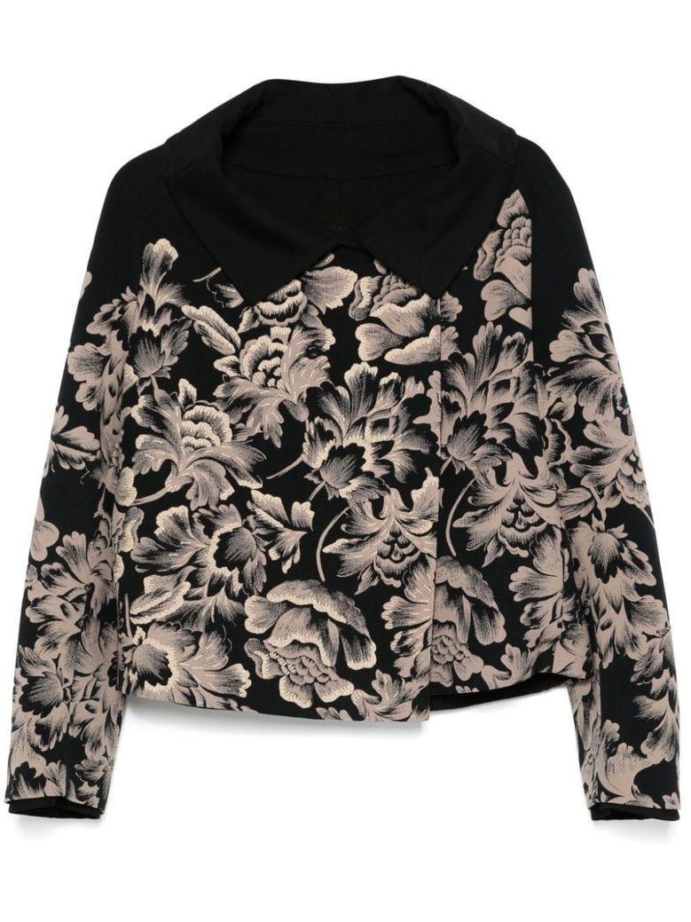 double print & embroidered jacket by Selfnex