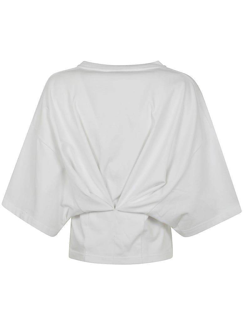doyle cropped draped short sleeve tee by Selfnex