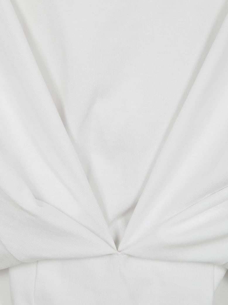 doyle cropped draped short sleeve tee by Selfnex