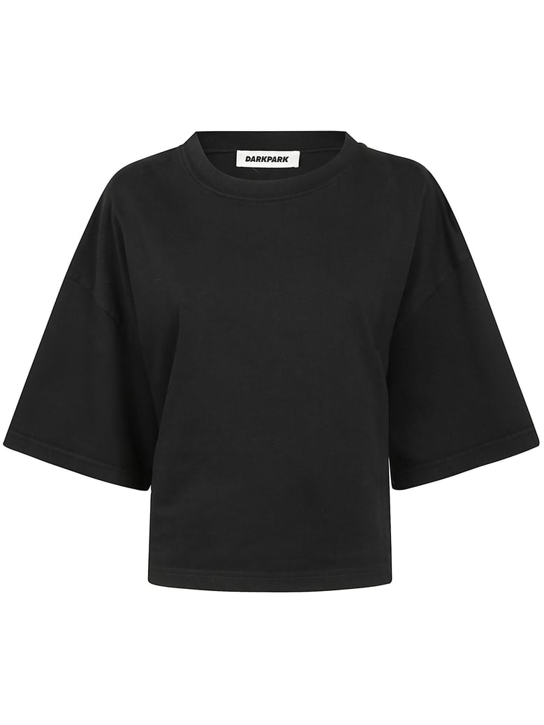 doyle cropped draped short sleeve tee by Selfnex