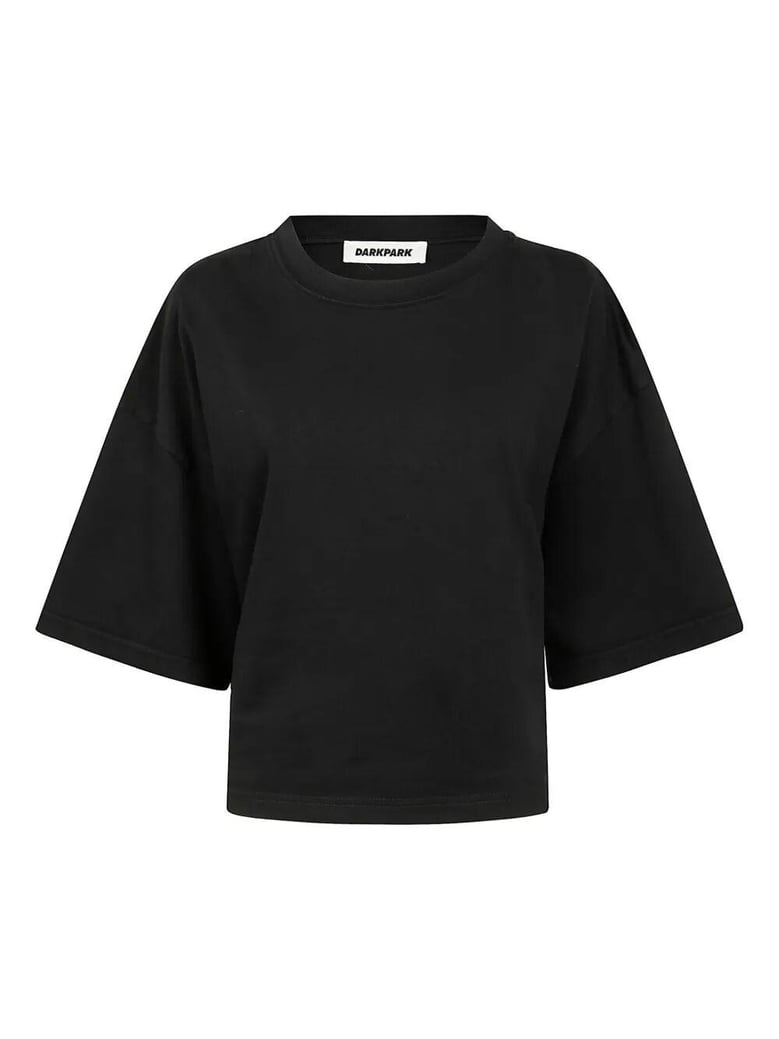 doyle cropped draped short sleeve tee by Selfnex