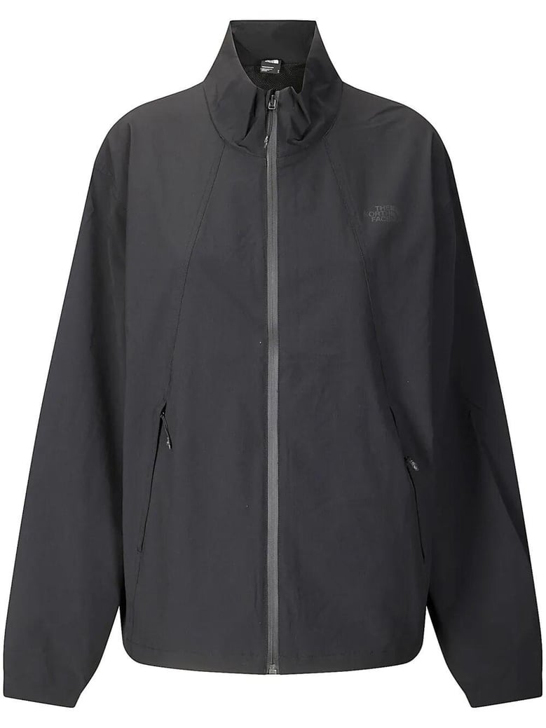 black stretch nylon windbreaker by Selfnex