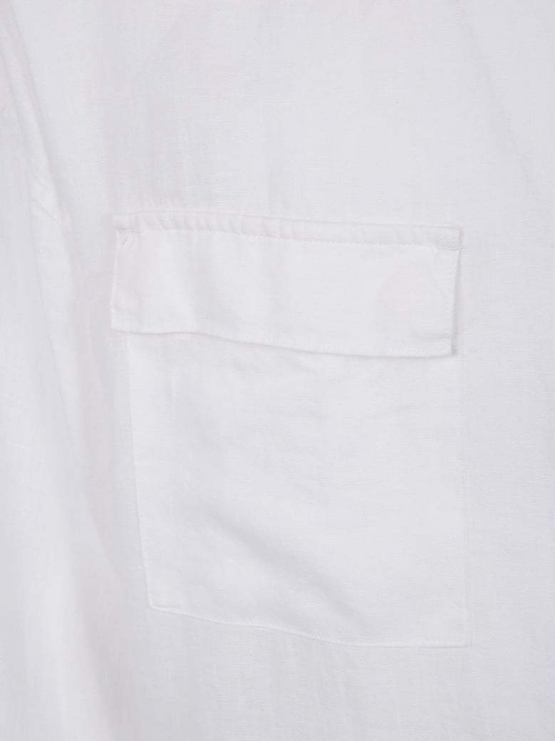 long sleeves linen 2 pockets over shirt by Selfnex