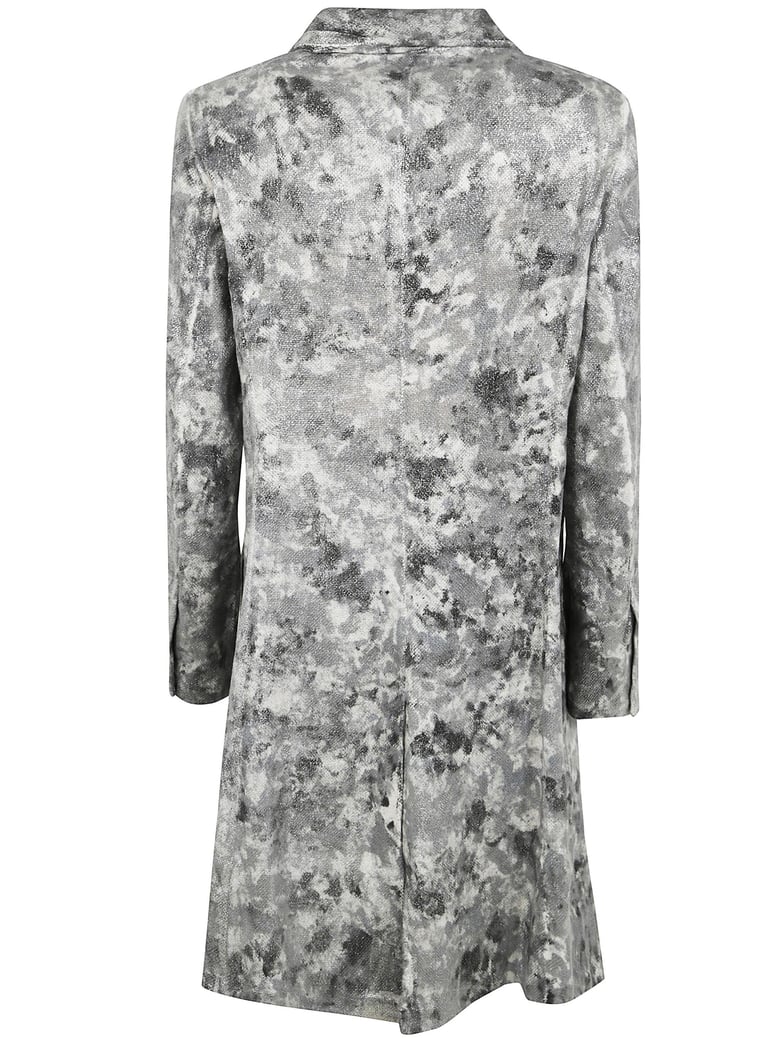 camouflage rever neck micro mat stitch duster with lamination by Selfnex