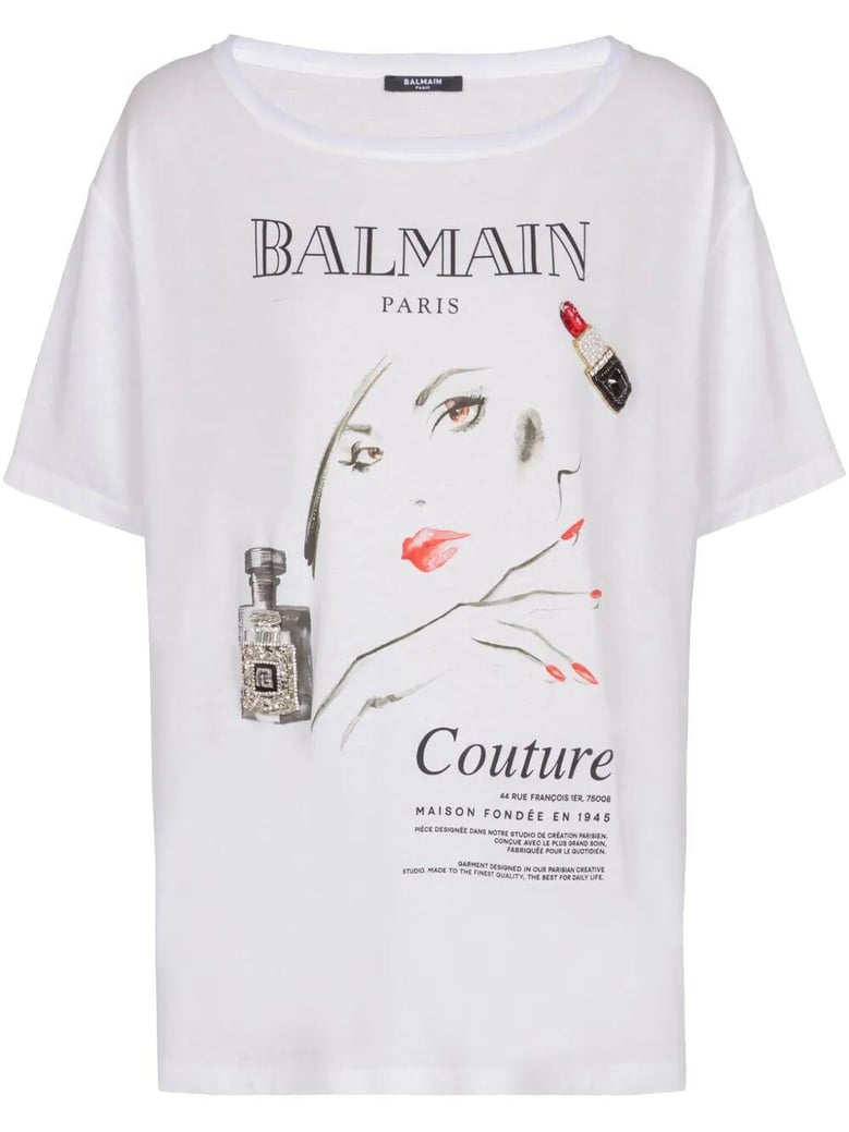 beauty print embroidery patches t-shirt by Selfnex