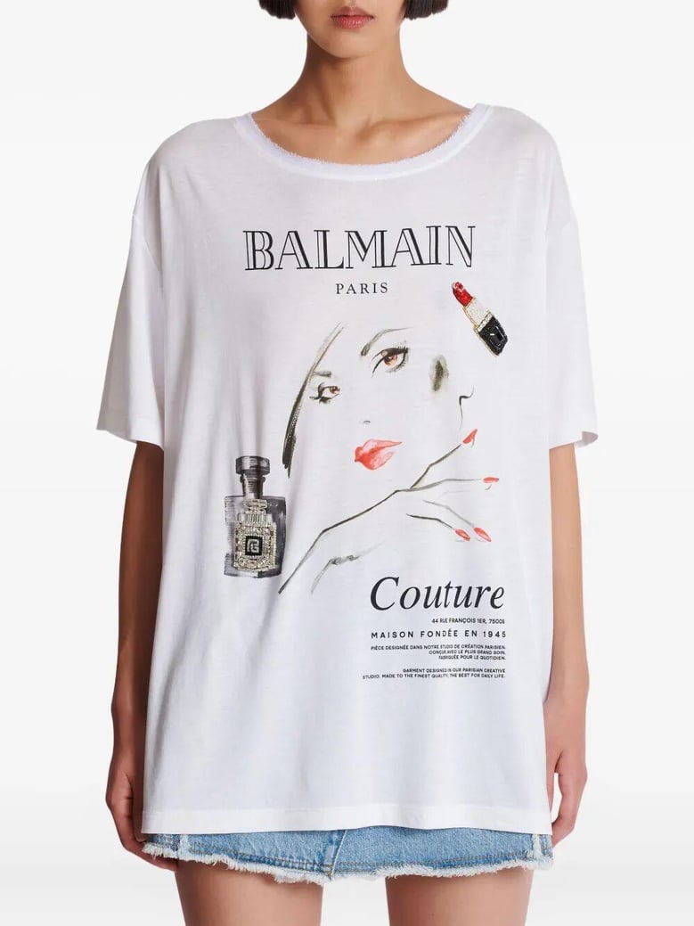 beauty print embroidery patches t-shirt by Selfnex