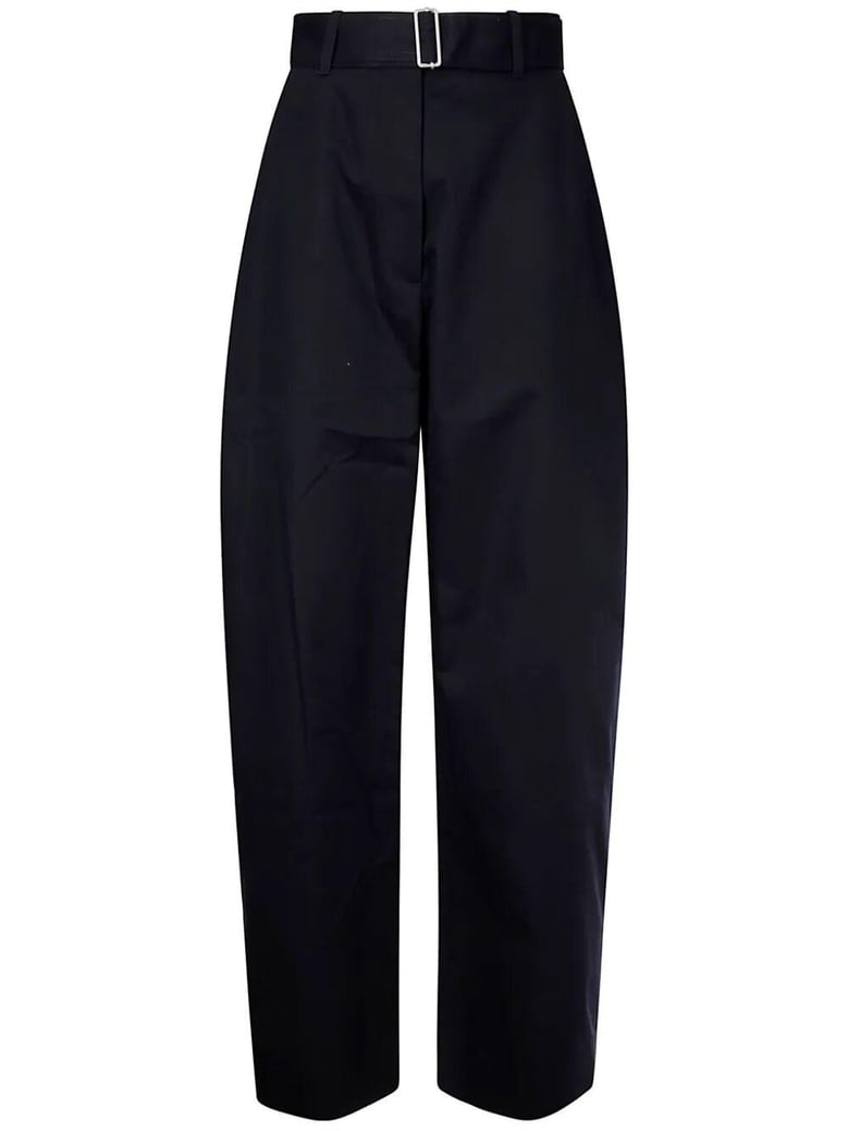 belted round leg pant by Selfnex