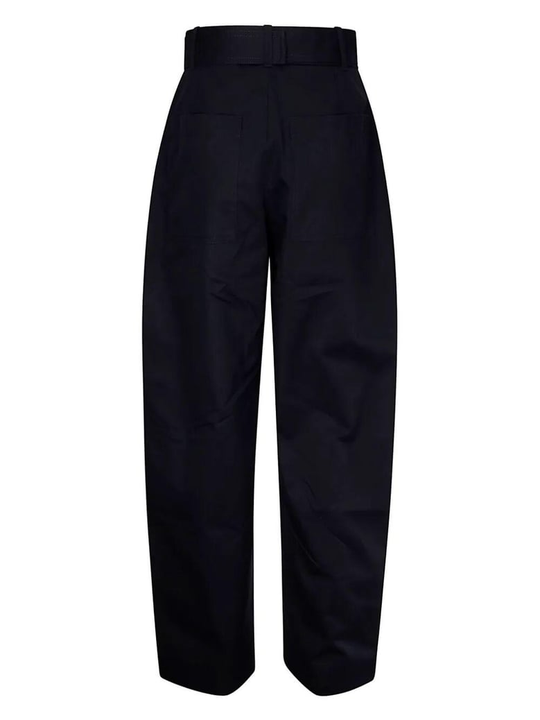 belted round leg pant by Selfnex