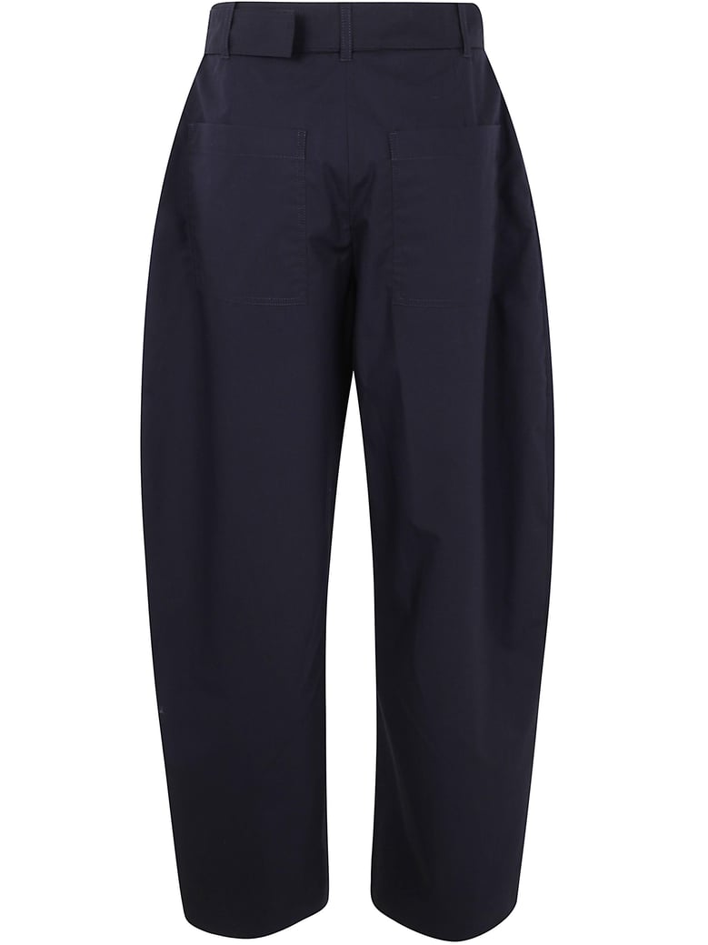 belted round leg pant by Selfnex