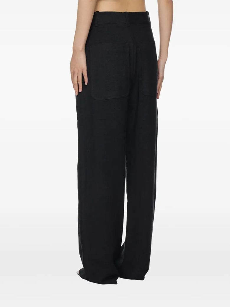 zip front wide leg pants by Selfnex