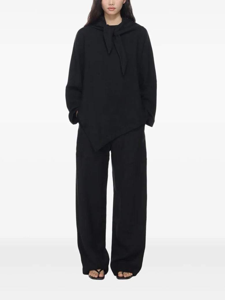 zip front wide leg pants by Selfnex