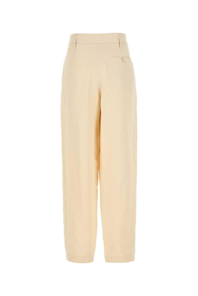 cream viscose blend wide-leg pant by Selfnex