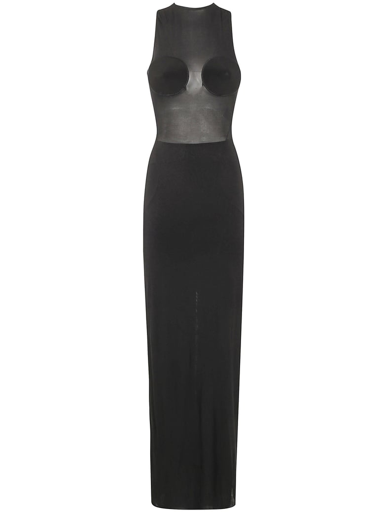 light jersey long dress with covered cup detail by Selfnex