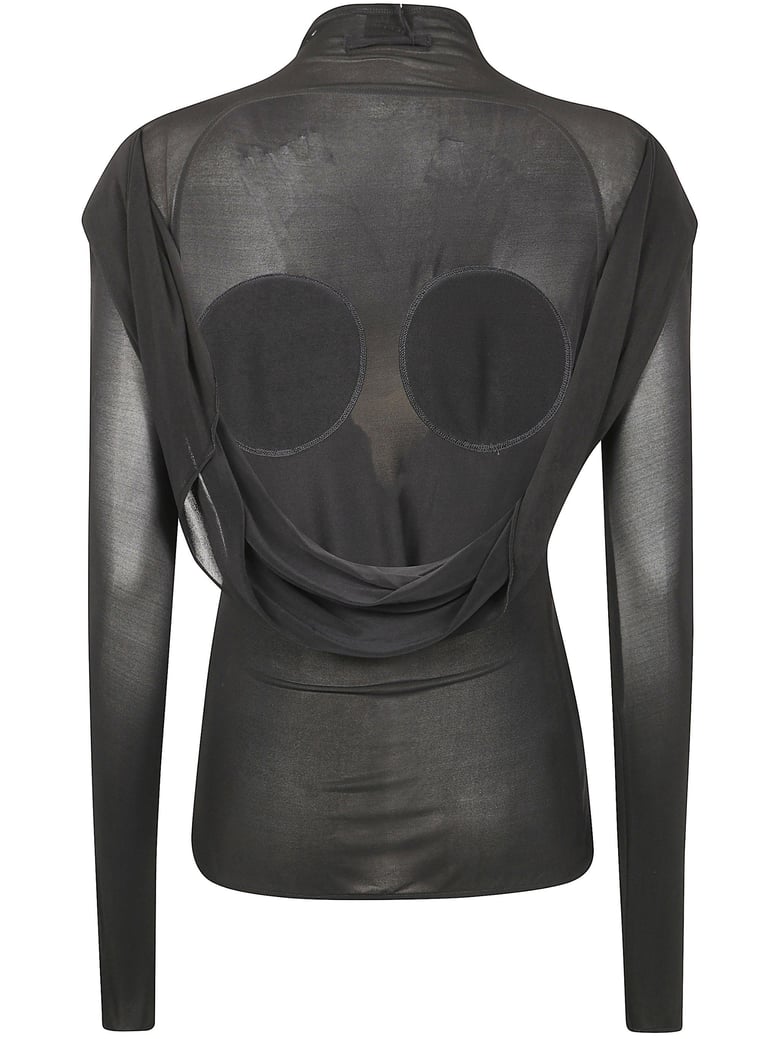 light jersey backless top with covered cup detail by Selfnex