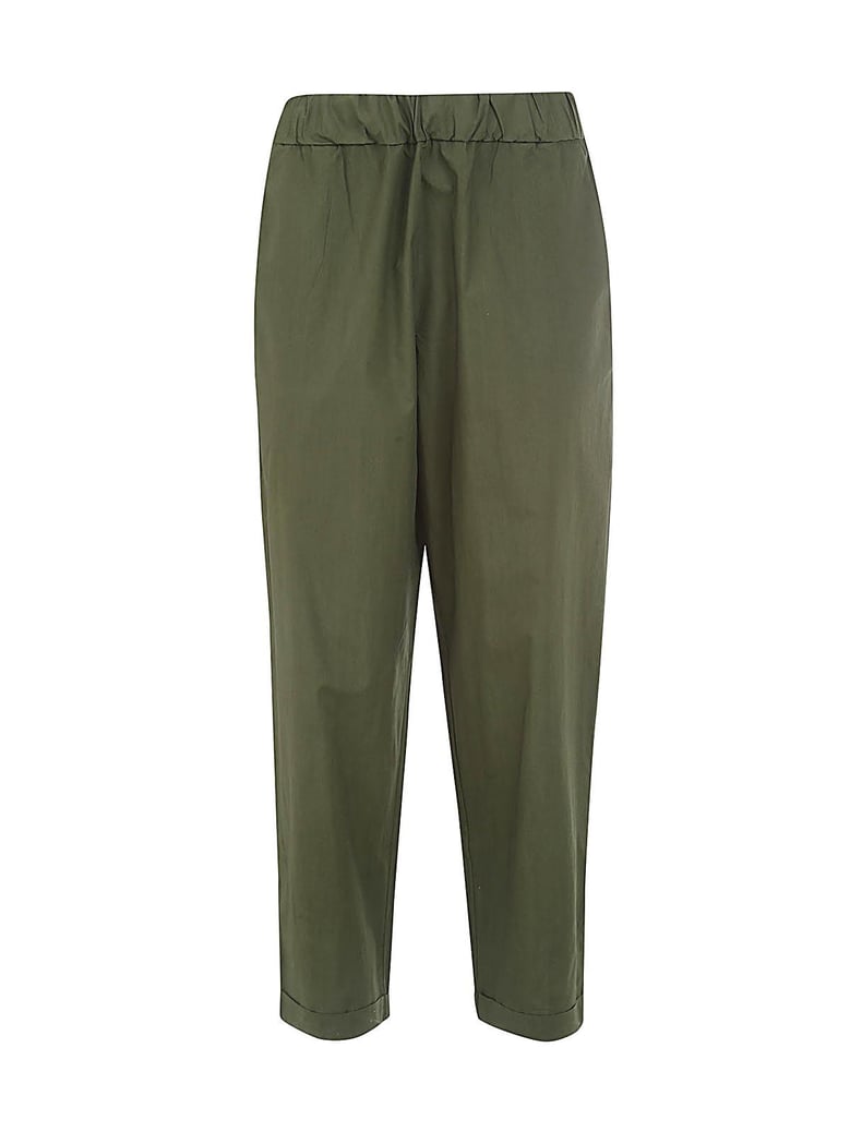 elastic waist trousers with pockets by Selfnex