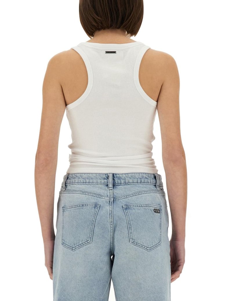knit tank top with front lacing by Selfnex