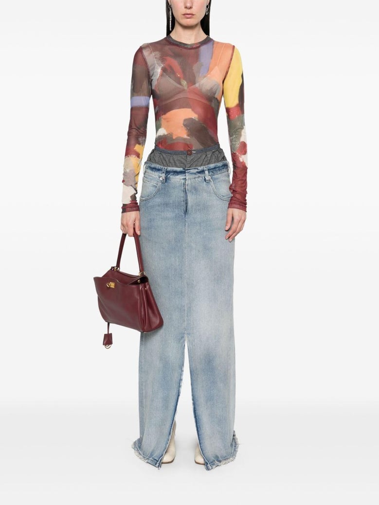 denim cotton skirt by Selfnex