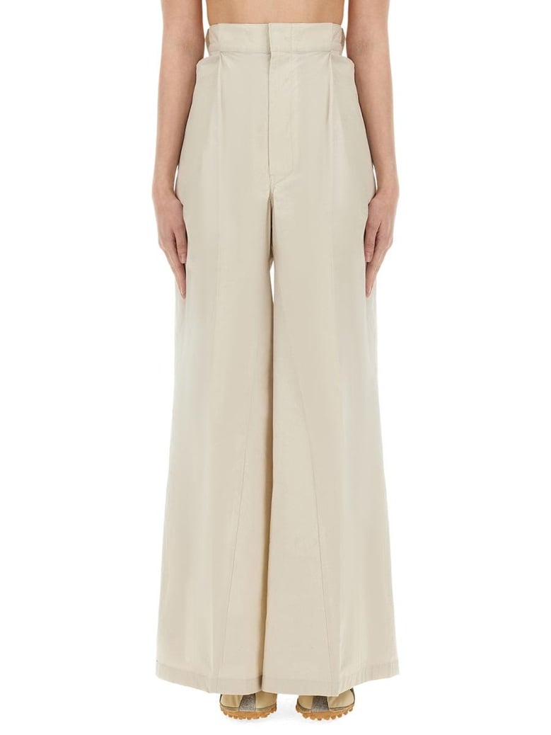 ivory cotton trousers by Selfnex