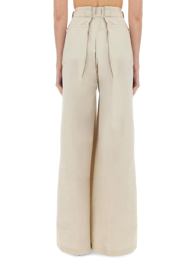 ivory cotton trousers by Selfnex