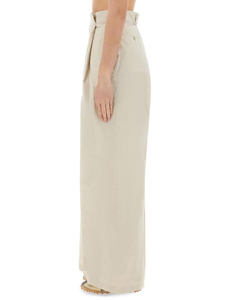 ivory cotton trousers by Selfnex