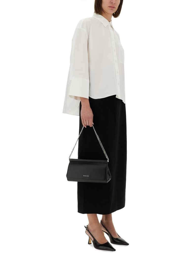 textured crepe maxi skirt by Selfnex