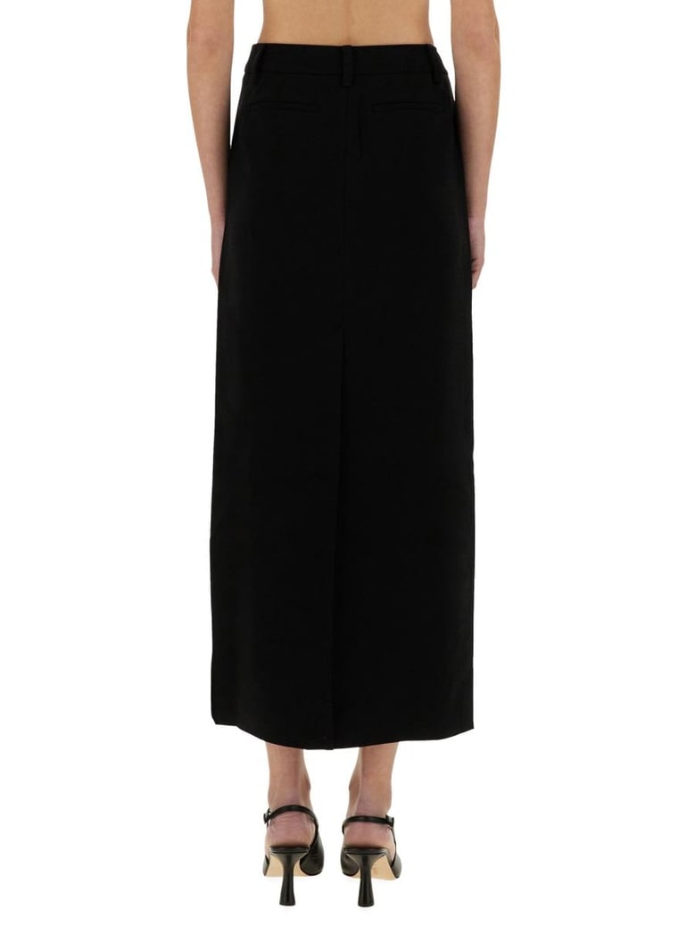 textured crepe maxi skirt by Selfnex