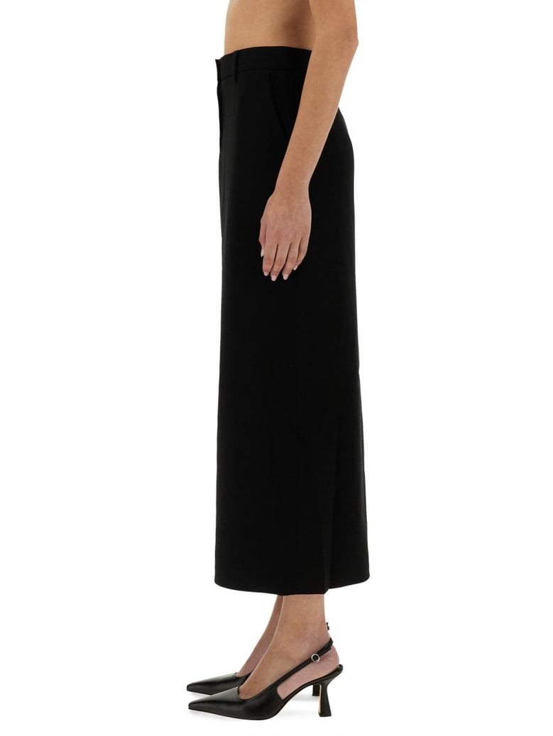 textured crepe maxi skirt by Selfnex