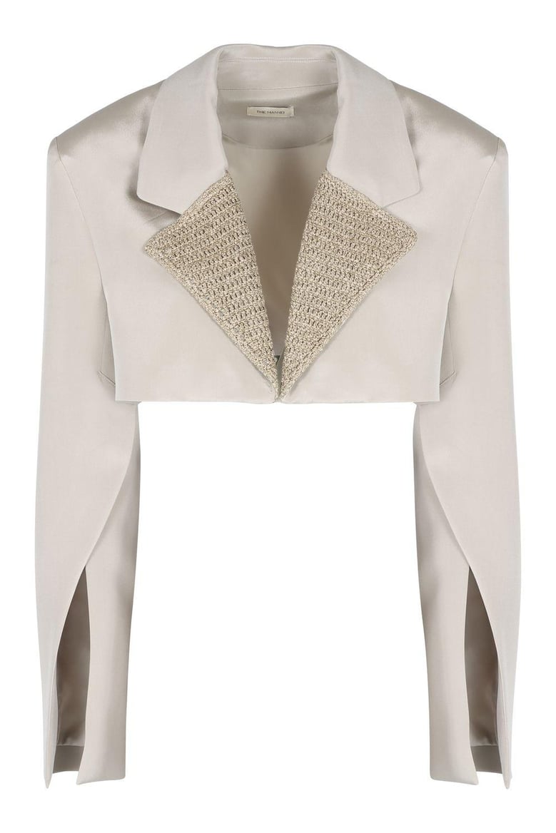 marica silk blazer by Selfnex