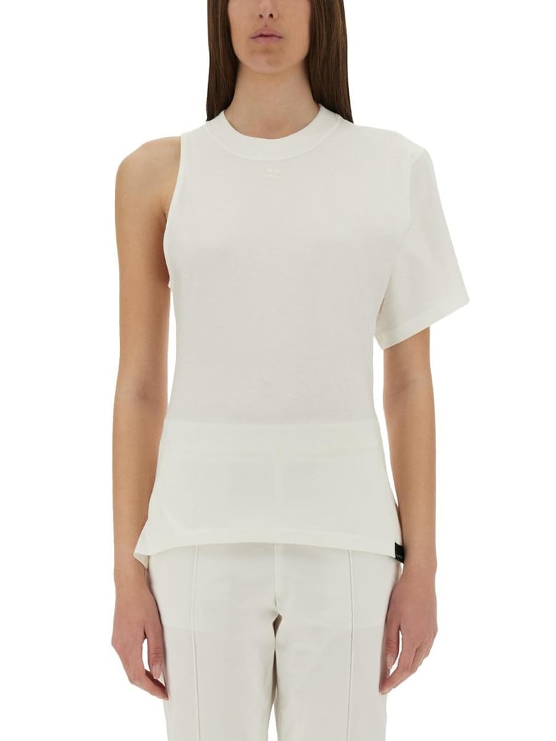 oneshoulder tshirt in scuba by Selfnex