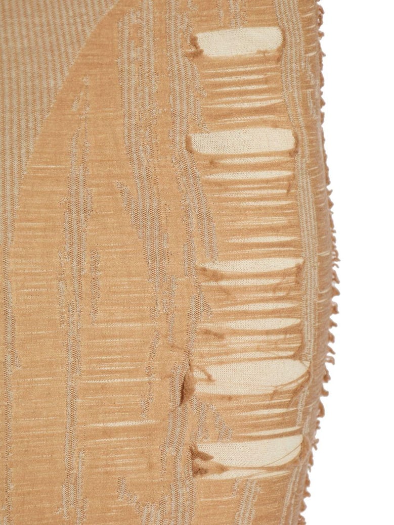nude cotton blend skirt by Selfnex