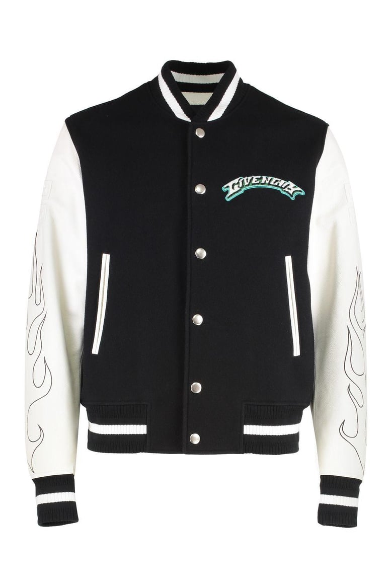 wool and leather bomber jacket by Selfnex