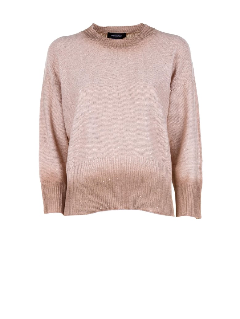 sand shaded crew neck sweater by Selfnex