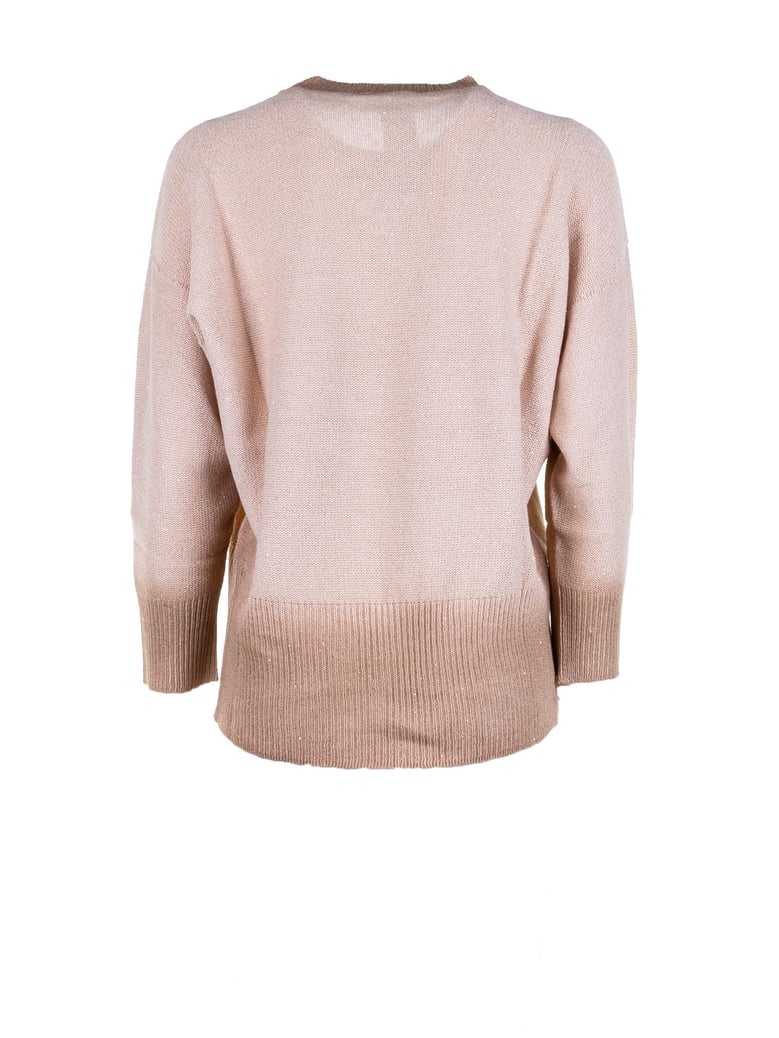 sand shaded crew neck sweater by Selfnex