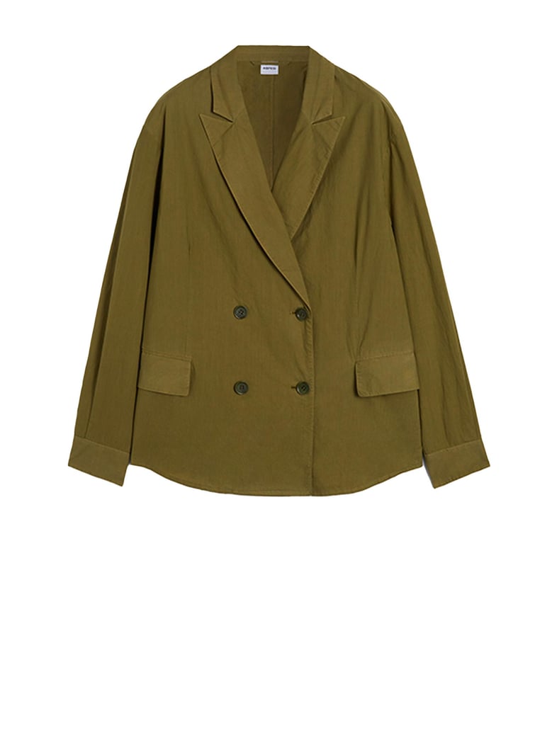 military green double breasted jacket by Selfnex
