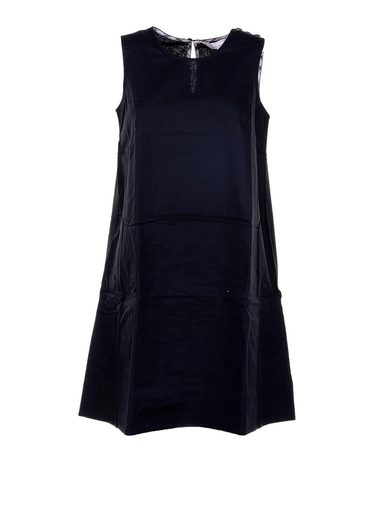 black mini sleeveless dress by Selfnex