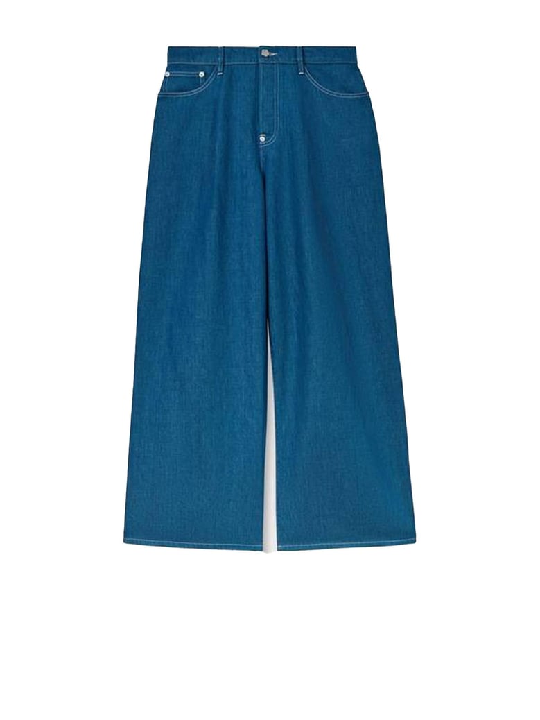 rinse blue denim trousers by Selfnex