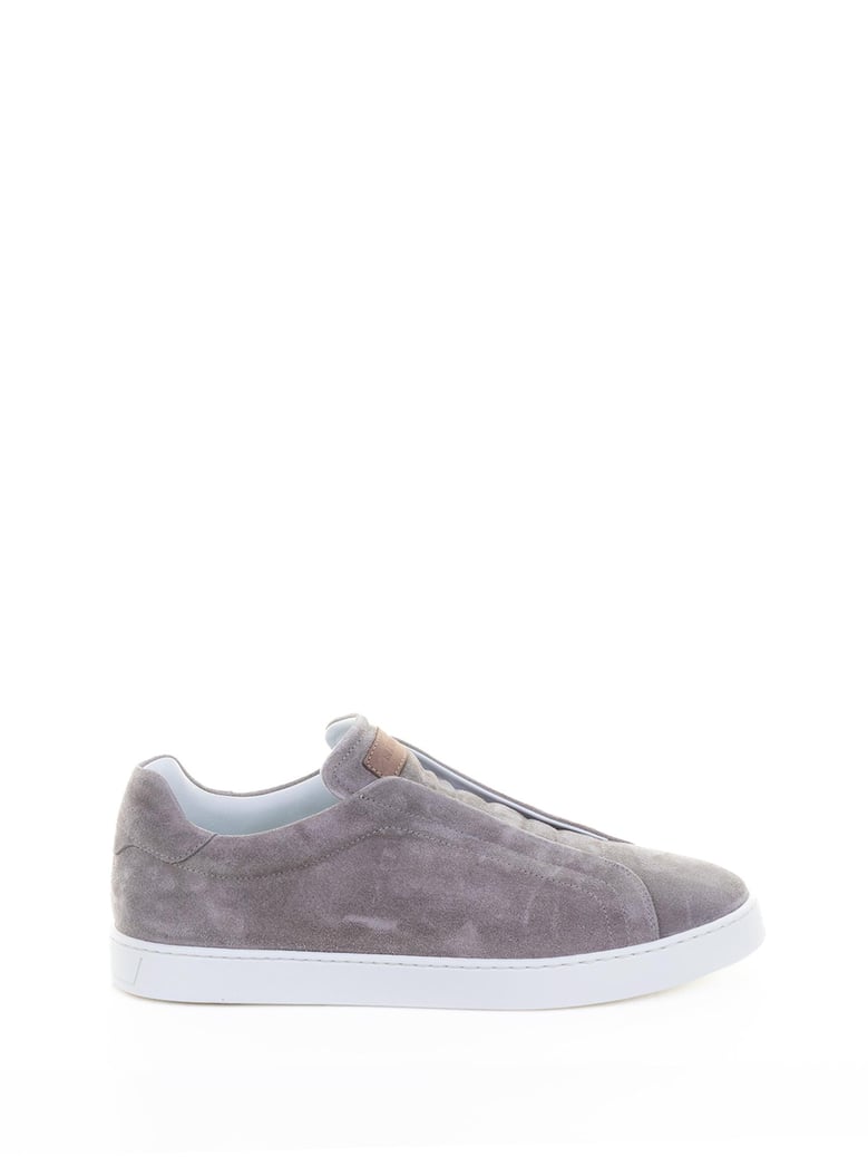 slip on greige suede sneaker by Selfnex