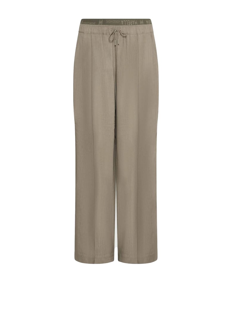 brown viscose and linen trousers by Selfnex