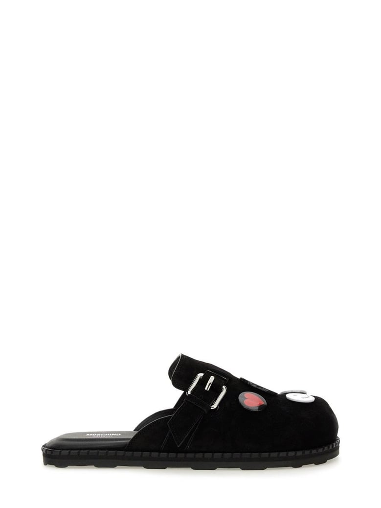 black leather flats by Selfnex