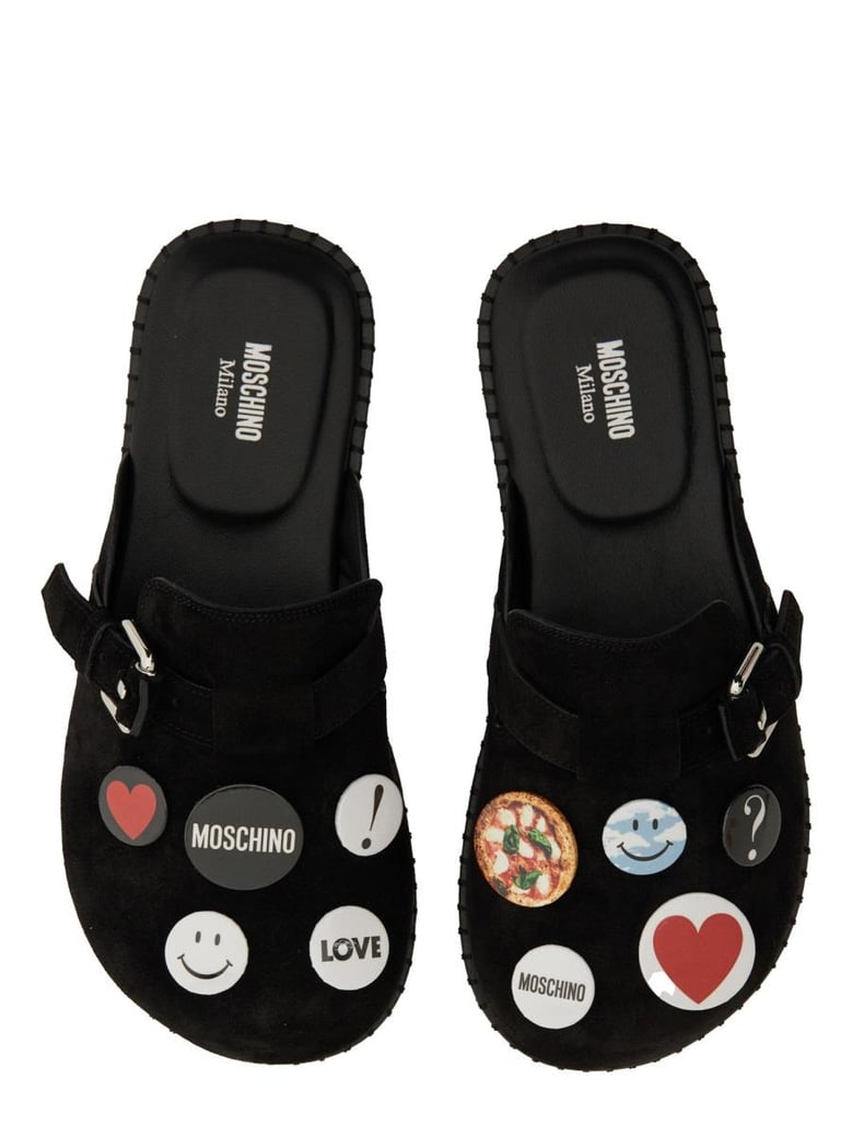 black leather flats by Selfnex