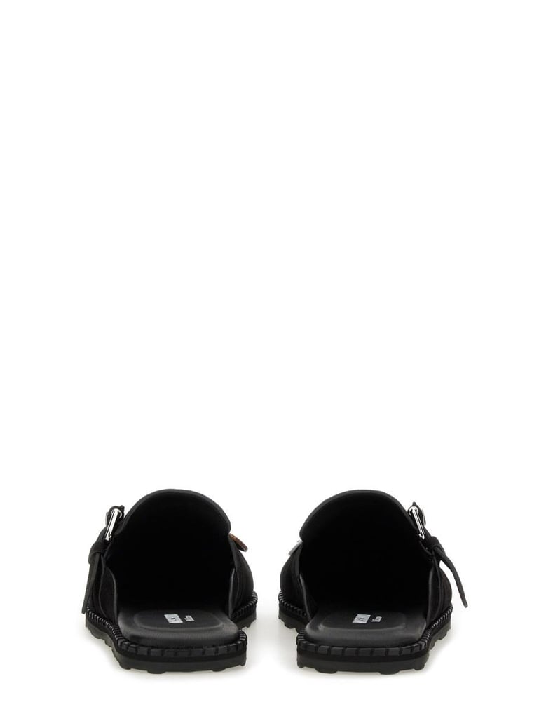 black leather flats by Selfnex
